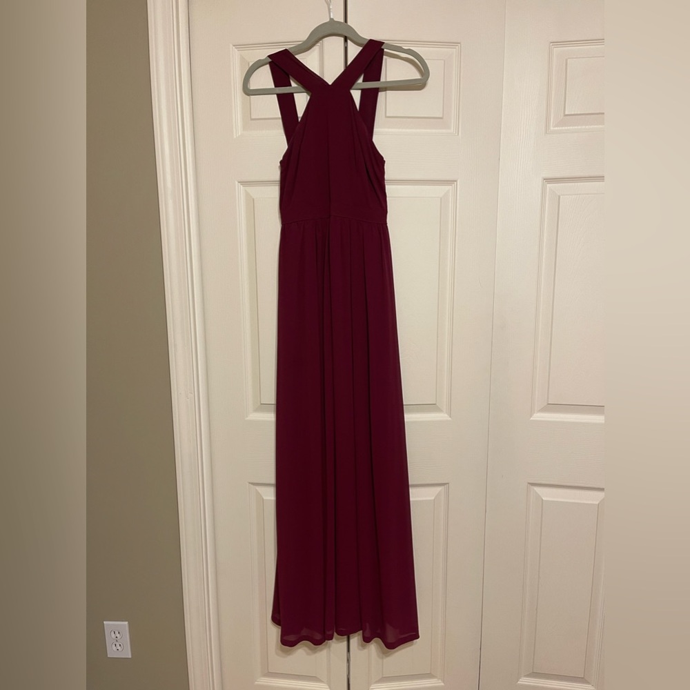 Wine long high neck Lulus dress